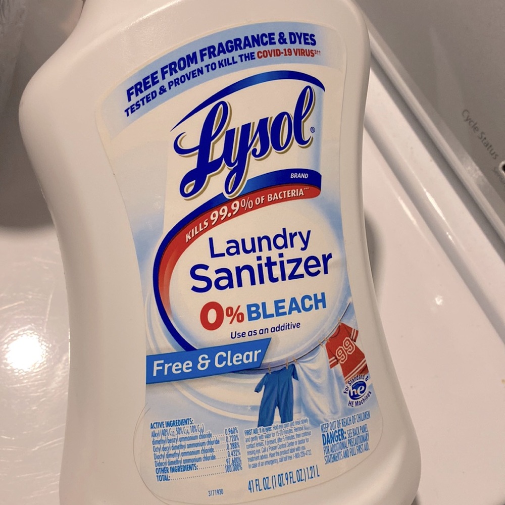 : smoke free home - Lysol laundry sanitizer - good quality - fashion friendly
